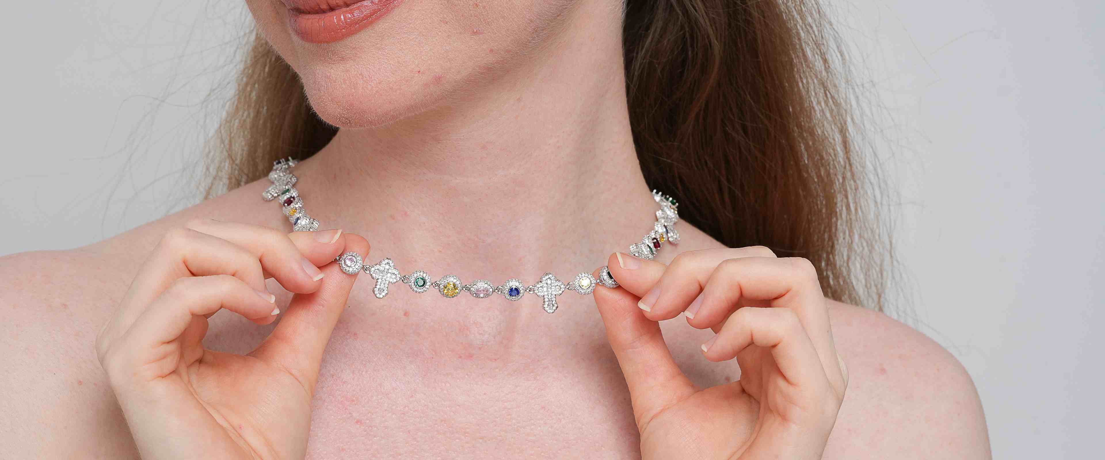 Shining Star Jewelry Woman's Hip Hop With Gold Plated Cross Necklace Chain