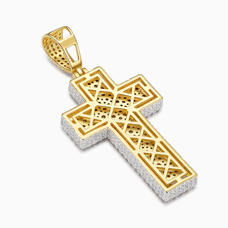 Shining Star Jewelry Iced Out Moissanite Gold Plated Cross Pendants