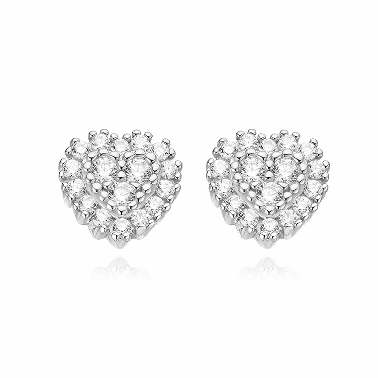 Shining Star Jewelry Trendy 925 Silver Fine Jewelry Moissanite Heart Earring Shining Star Jewelry Trendy 925 Silver Fine Jewelry Moissanite Heart Earring