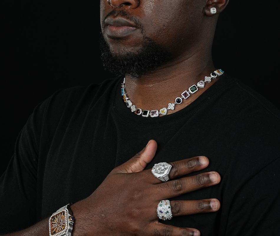 Shining Star Jewelry Gorgeous Colored Gemstones Various Shape Cuts Cross Necklace Shining Star Jewelry Gorgeous Colored Gemstones Various Shape Cuts Cross Necklace