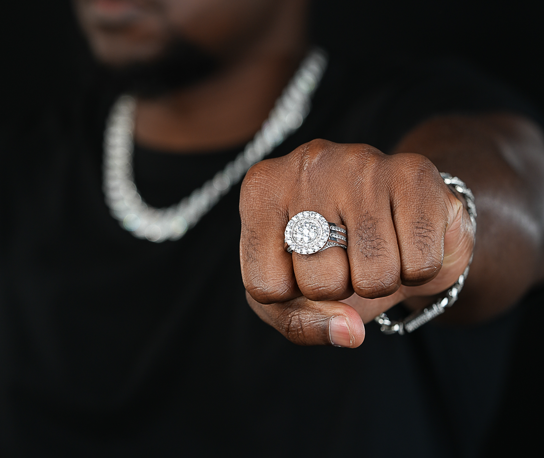 Shining Star Jewelry Fine 925 Sterling Silver Ring Mens Moissanite Diamond Rings