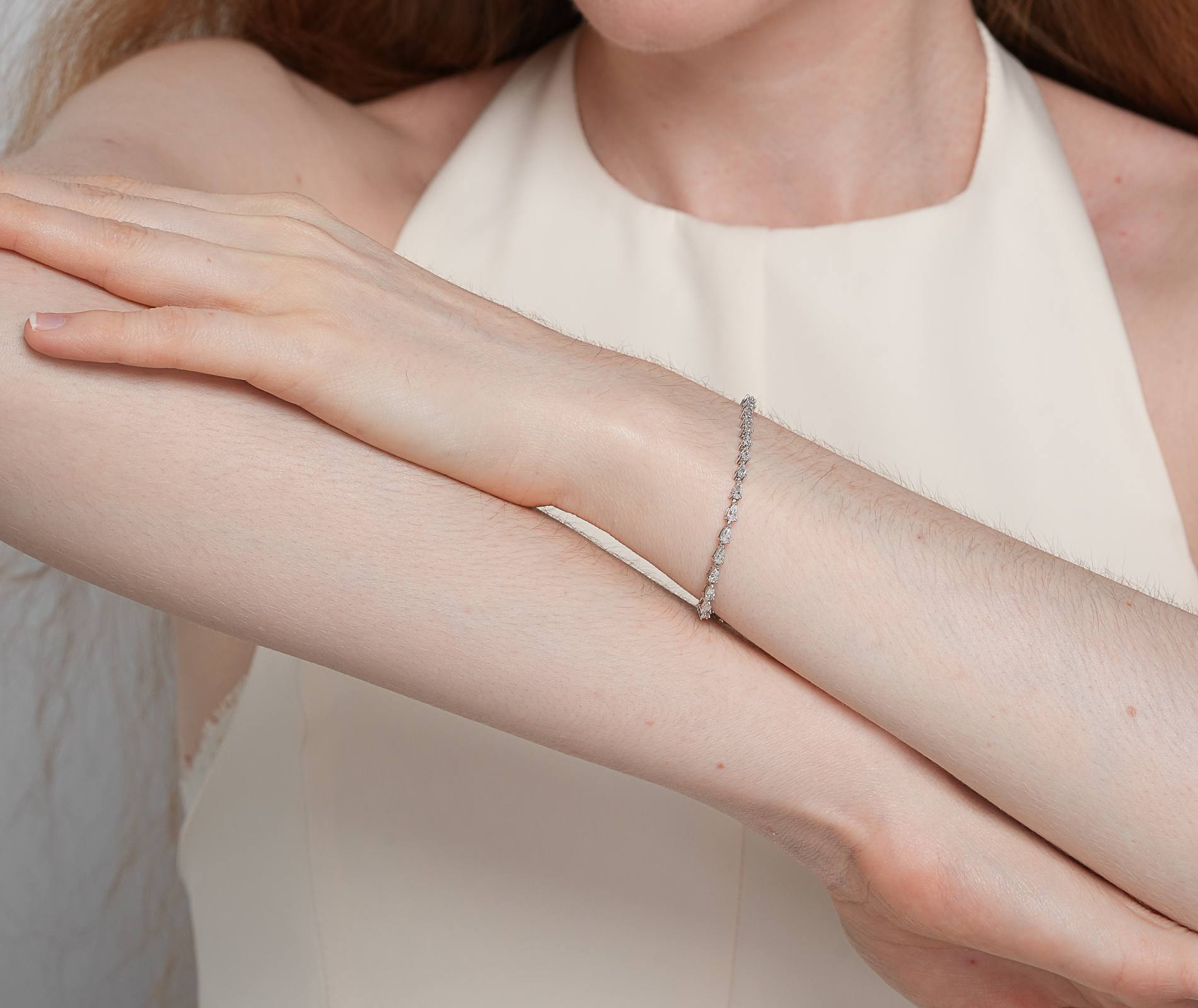 Shining Star Jewelry Trendy Iced Out Moissanite Pear Cut Women's Tennis Bracelet Shining Star Jewelry Trendy Iced Out Moissanite Pear Cut Women's Tennis Bracelet