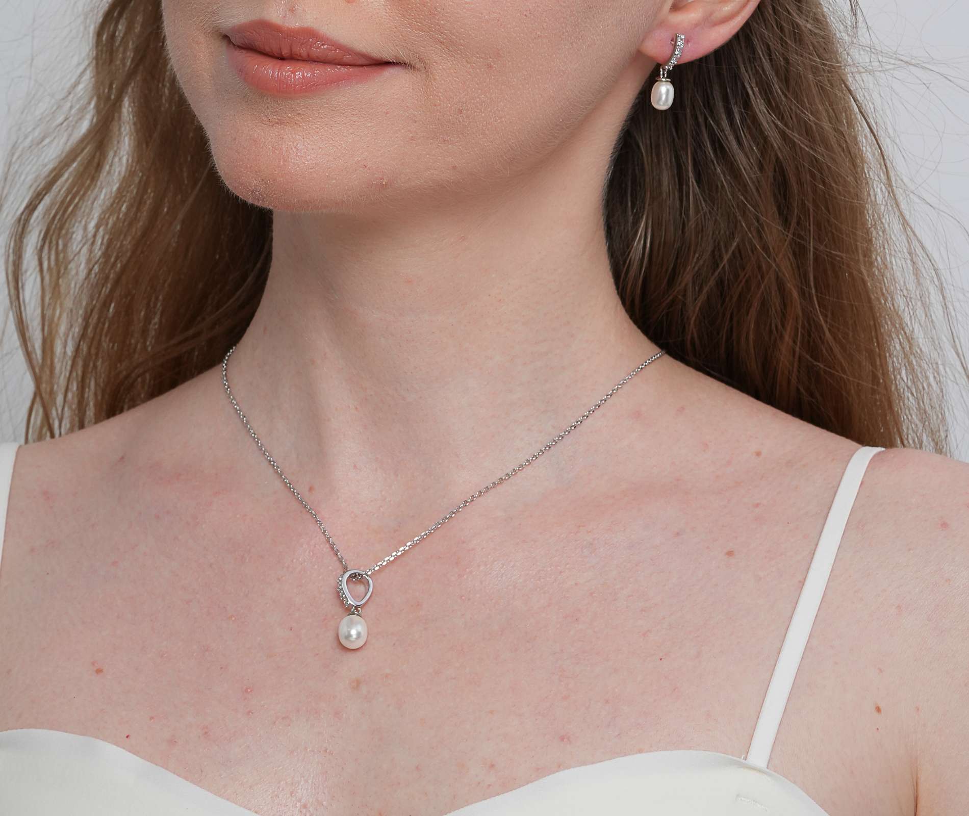 Shining Star Jewelry Fashion Fresh Water Pearl S925 Silver Jewellery Set