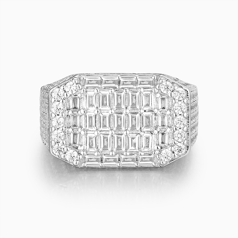Shining Star Jewelry Hip Hop Mens Rectangle full cubic Zirconia iced Out Ring