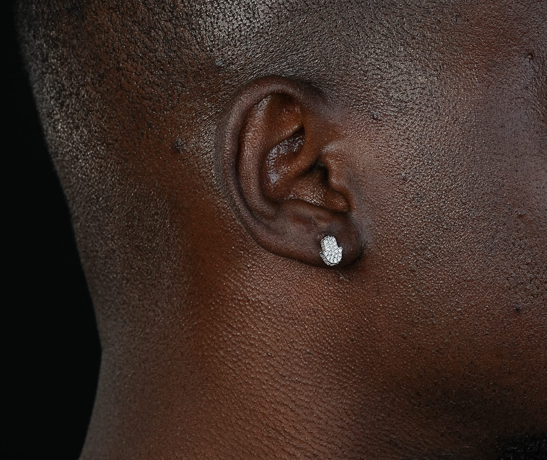 Shining Star Jewelry Hip Hop Trendy Men Iced Out Charms Hamsa Hand Stud Earrings