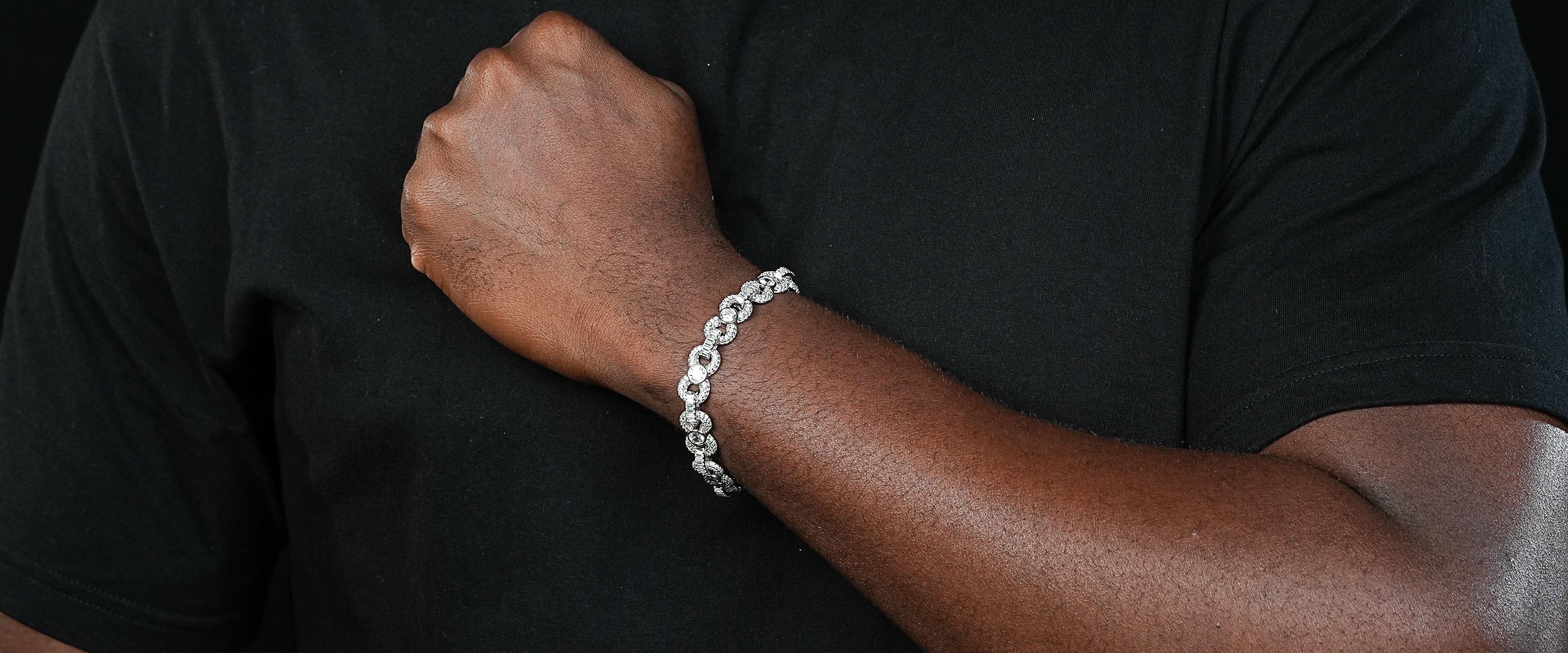 Shining Star Jewelry 925 Pure Silver 5 Times Plated Rhodium Cuban Link Bracelet