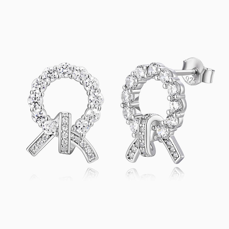 Sterling Silver Zircon Stud Earrings Wholesale & Custom
