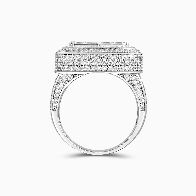 Shining Star Jewelry Hip Hop Iced Baguette Moissanite Men Big Square Chunky Ring