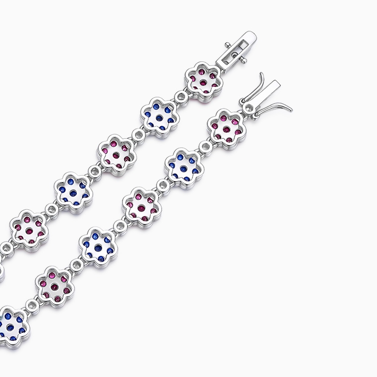 Shining Star Jewelry Iced Out Chain Wholesale Multi Color Flower Tennis Necklace