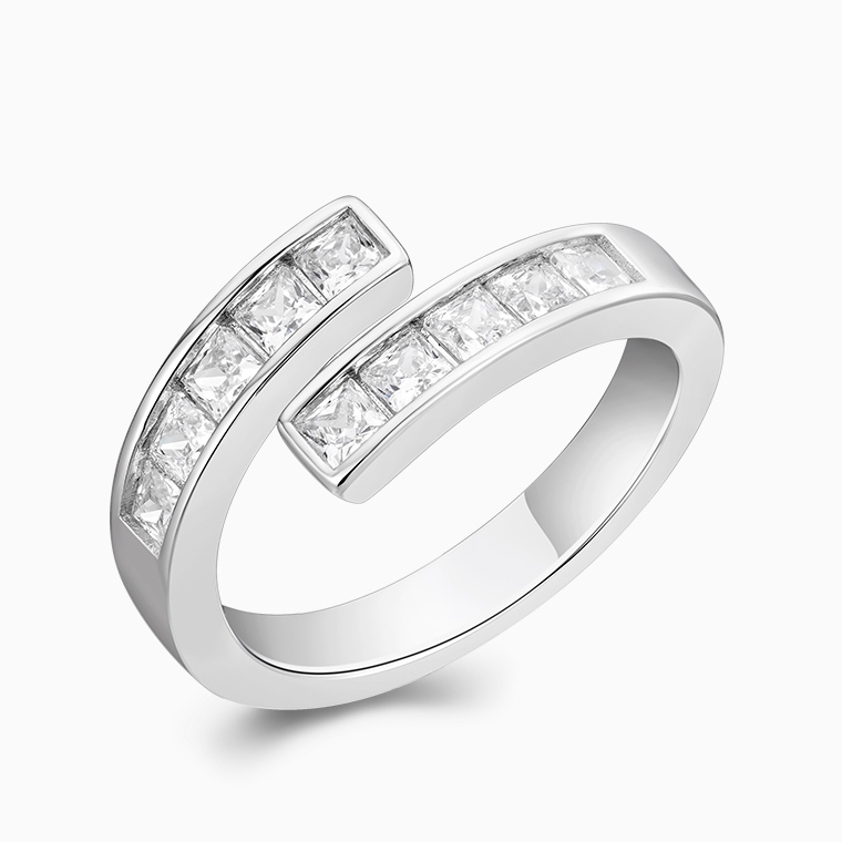 Shining Star 925 Silver Moissanite Princess Ring Wholesale