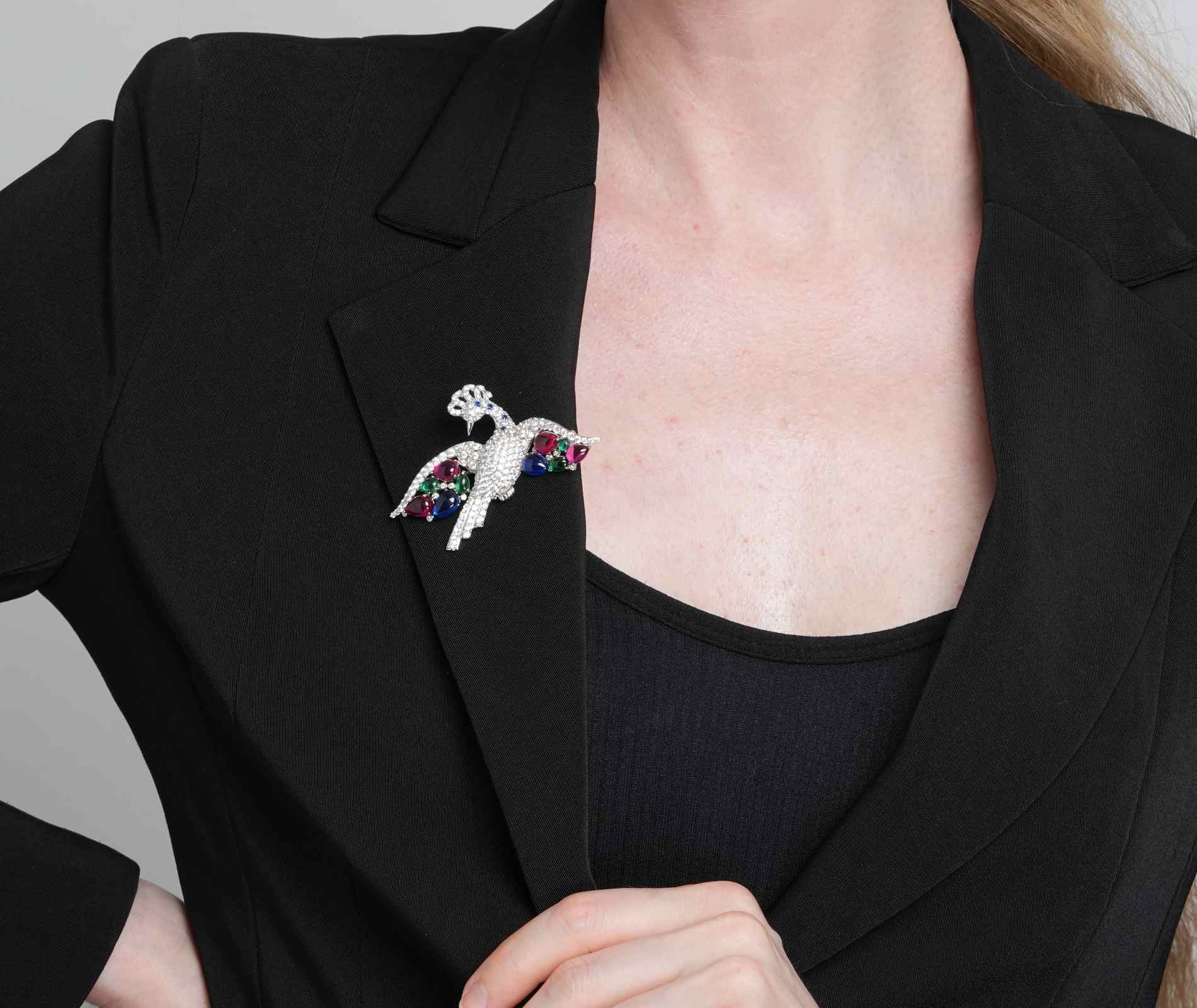 Shining Star Jewelry Women's 925 Silver Coloured Gemstone Zircon Bird Brooch Shining Star Jewelry Women's 925 Silver Coloured Gemstone Zircon Bird Brooch