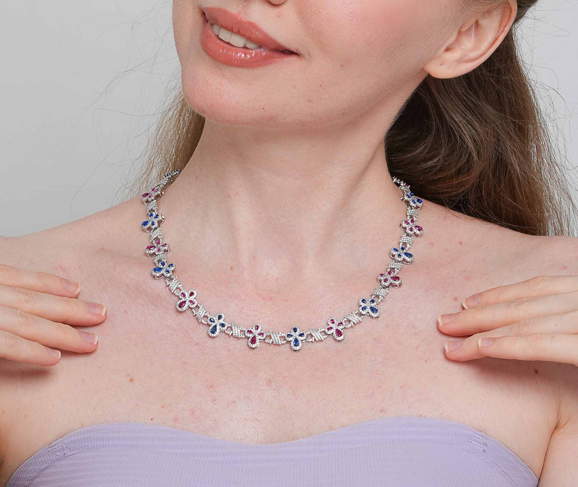 Shining Star Jewelry Diamond Gemstone Multicolor Iced Out Necklace Shining Star Jewelry Diamond Gemstone Multicolor Iced Out Necklace