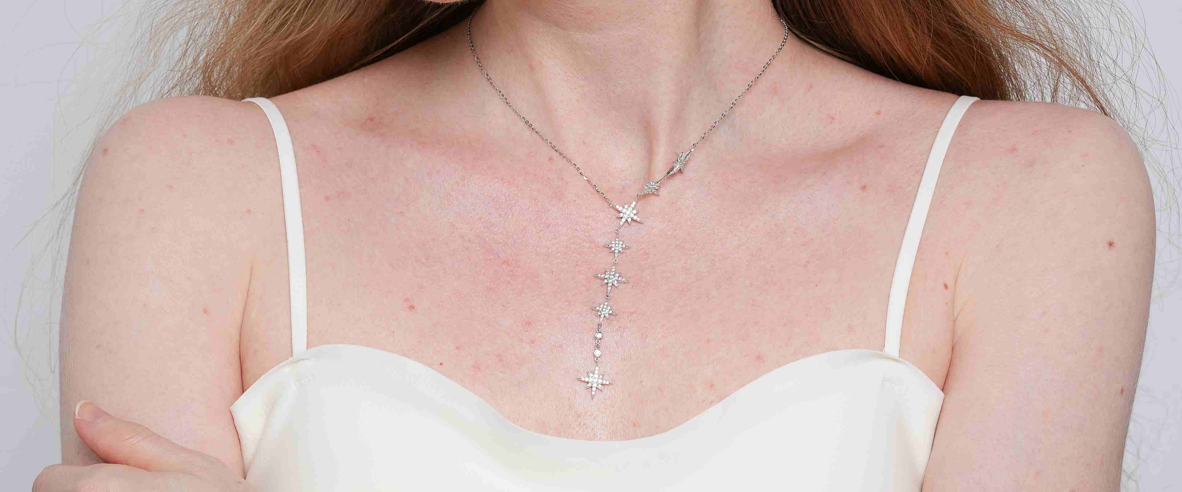 Shining Star Jewelry Adjustable Luxury Iced Out CZ Snowflake Fine Necklace Women