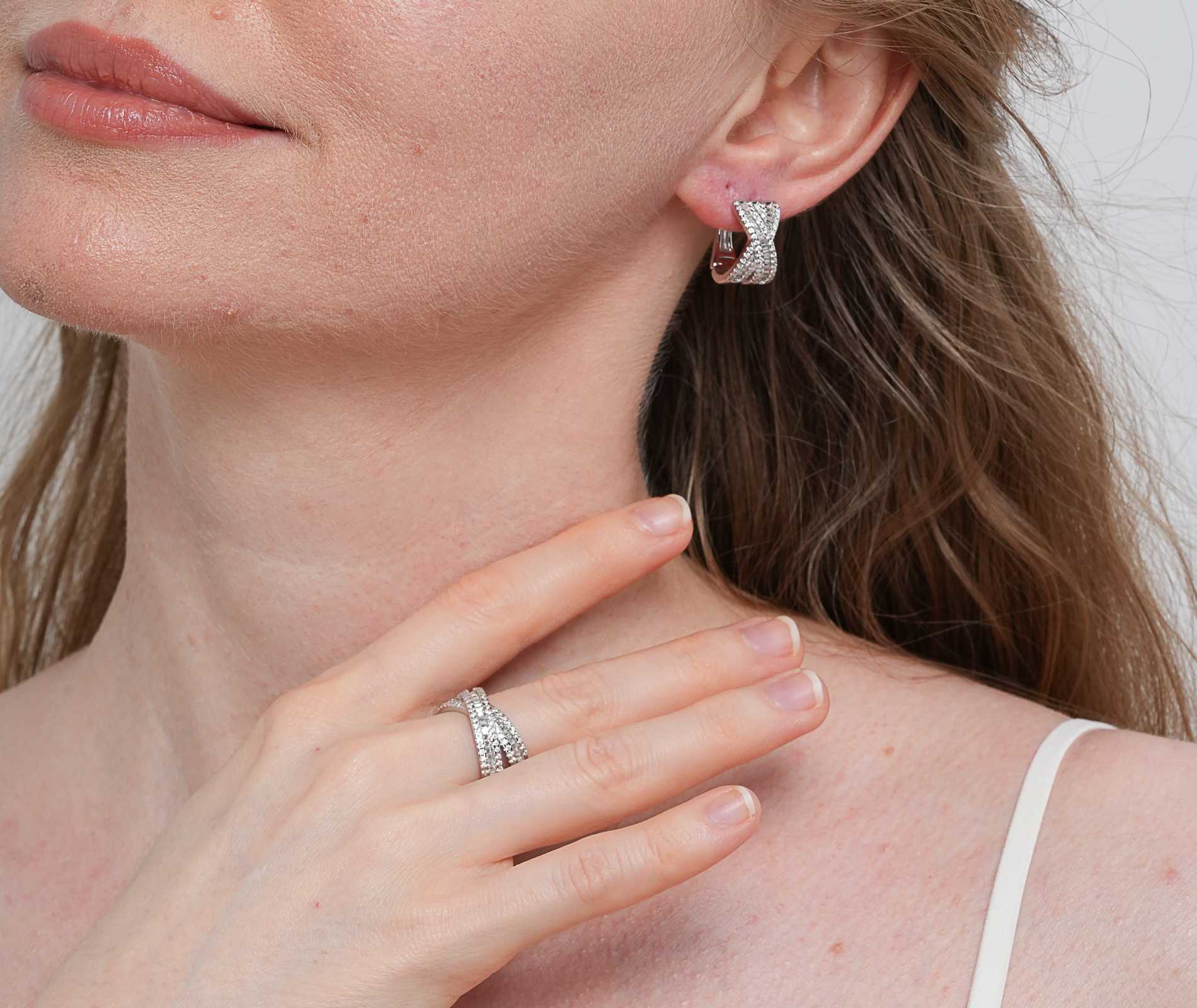 Shining Star Jewelry Factory Designed S925 Silver Earrings Ring Jewelry Sets