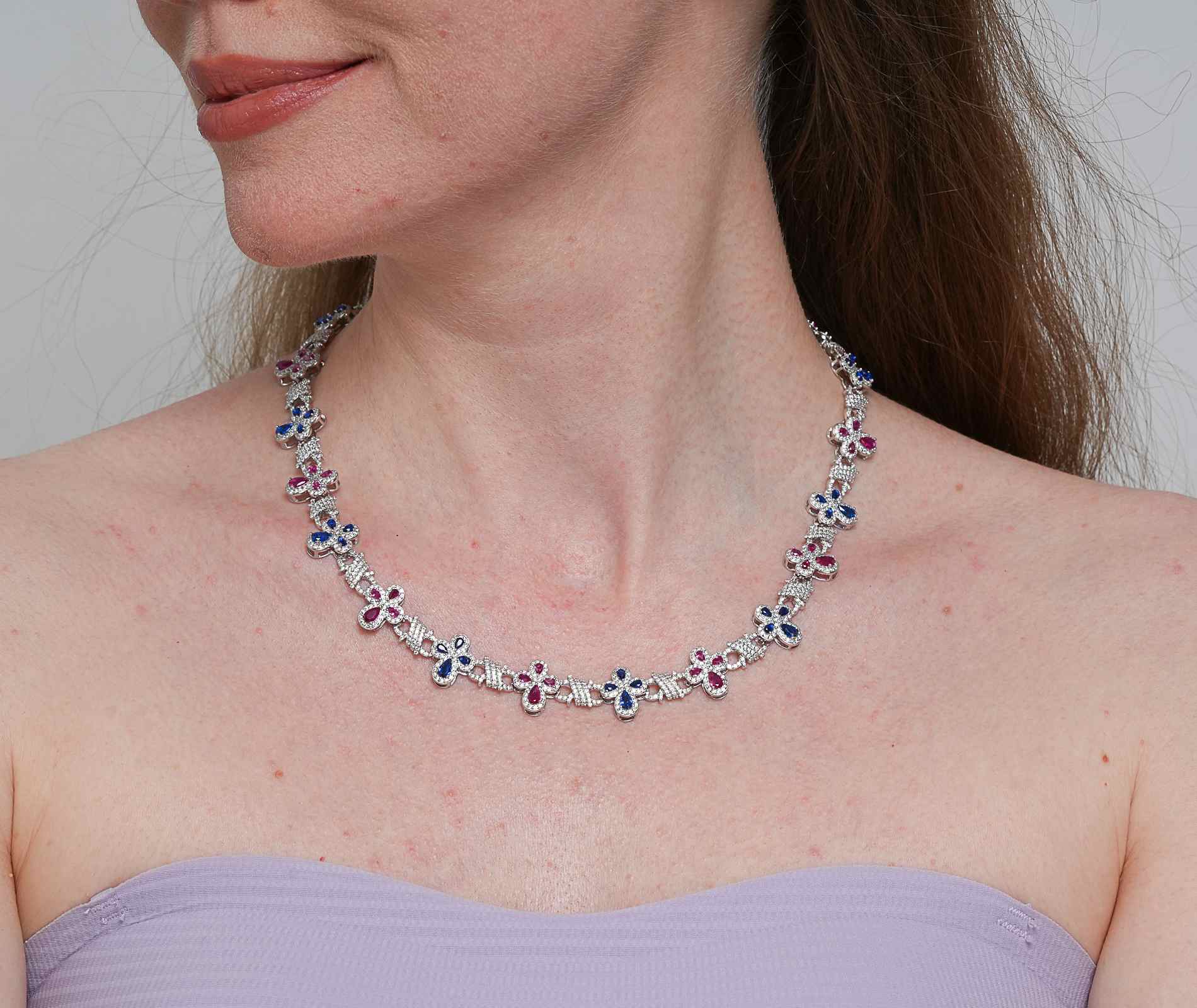 Shining Star Jewelry Diamond Gemstone Multicolor Iced Out Necklace Shining Star Jewelry Diamond Gemstone Multicolor Iced Out Necklace