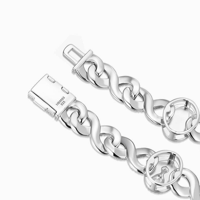 Shining Star Jewelry Christian Religious 925 Silver CZ Chunky Infinity Bracelet