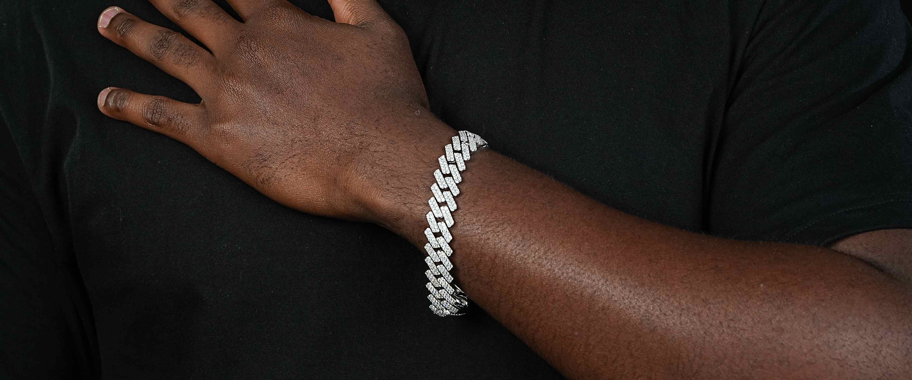 Shining Star Jewelry Pass Diamond Tester VVS Moissanite White Gold Cuban Bracelet