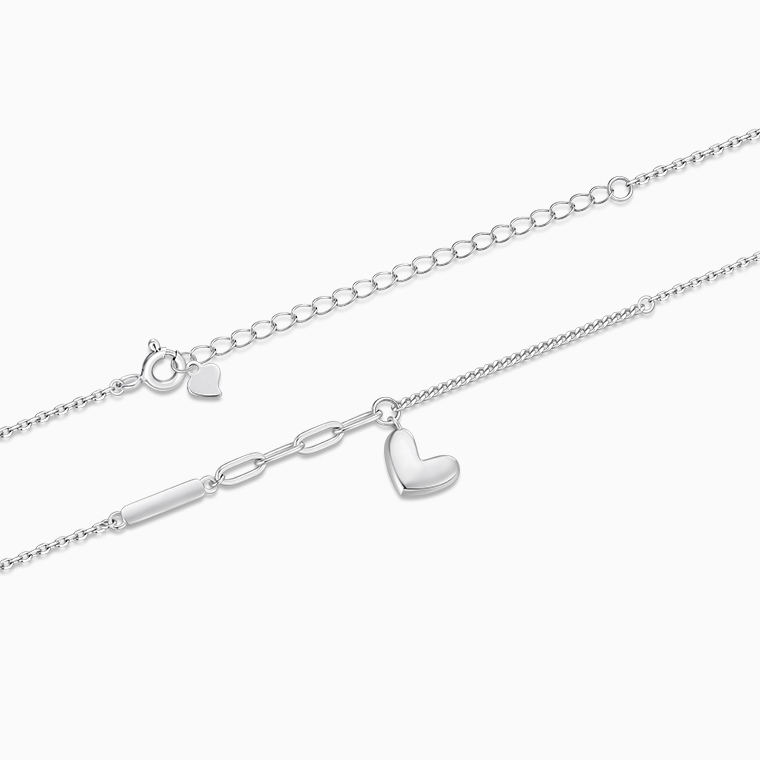 Shining Star Jewelry Adjustable 925 Sterling Silver Smooth Heart Fine Necklace