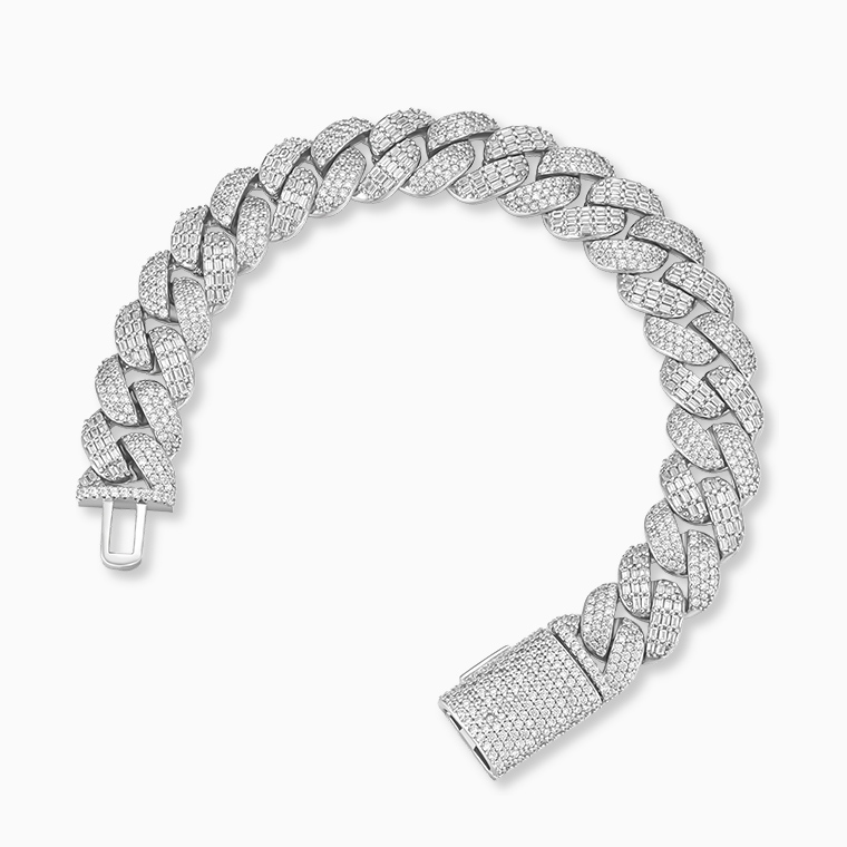 Shining Star Jewelry Unique Design Baguette CZ Iced Out Circular Cuban Bracelet