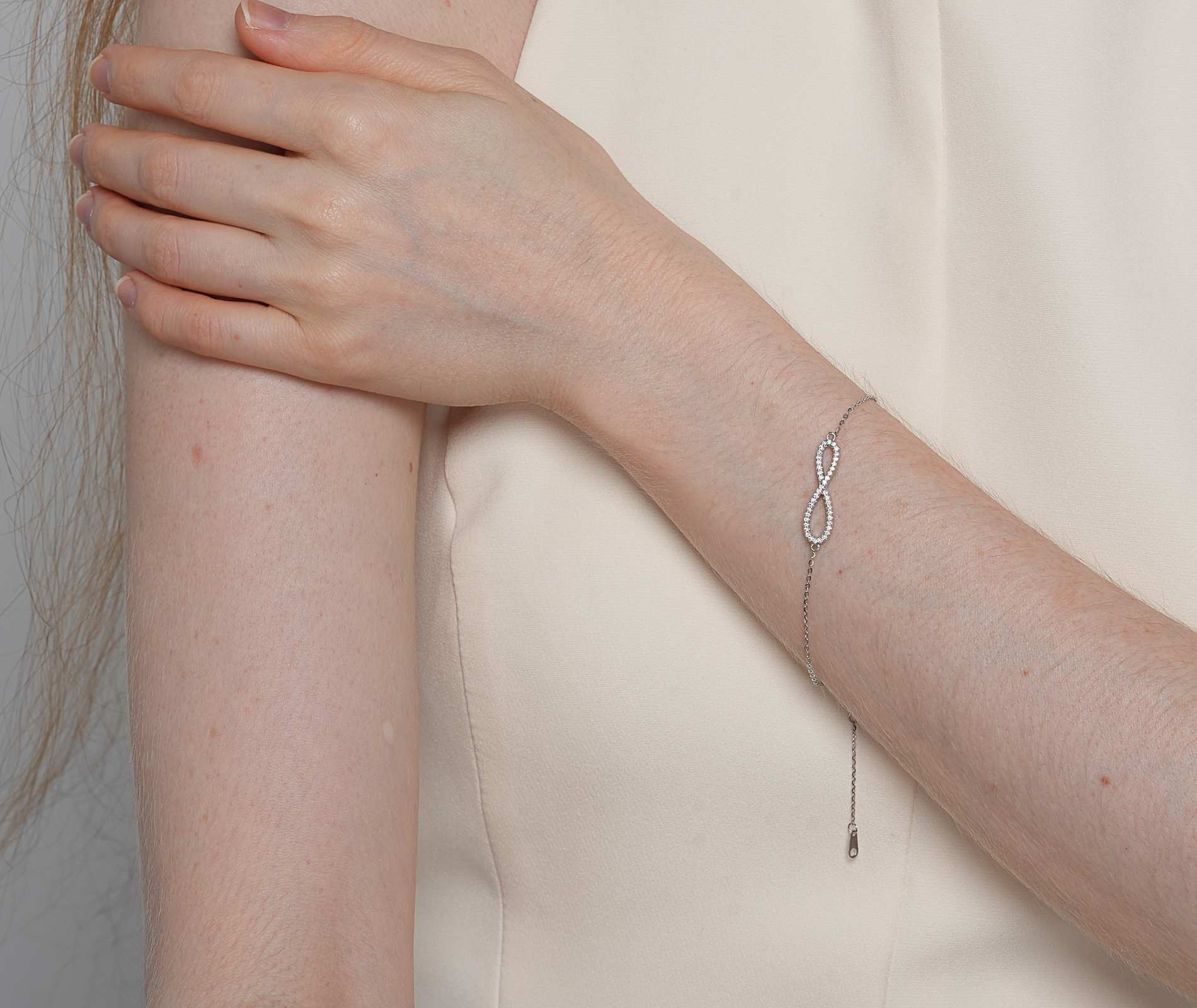 Shining Star Jewelry Adjustable 925 Silver Zircon Women's Fine Infinity Bracelet Shining Star Jewelry Adjustable 925 Silver Zircon Women's Fine Infinity Bracelet