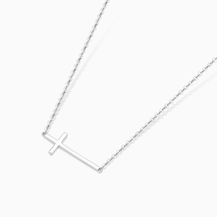 Shining Star Jewelry Adjustable Smooth Cross Charms Pendant Fine Necklace Women