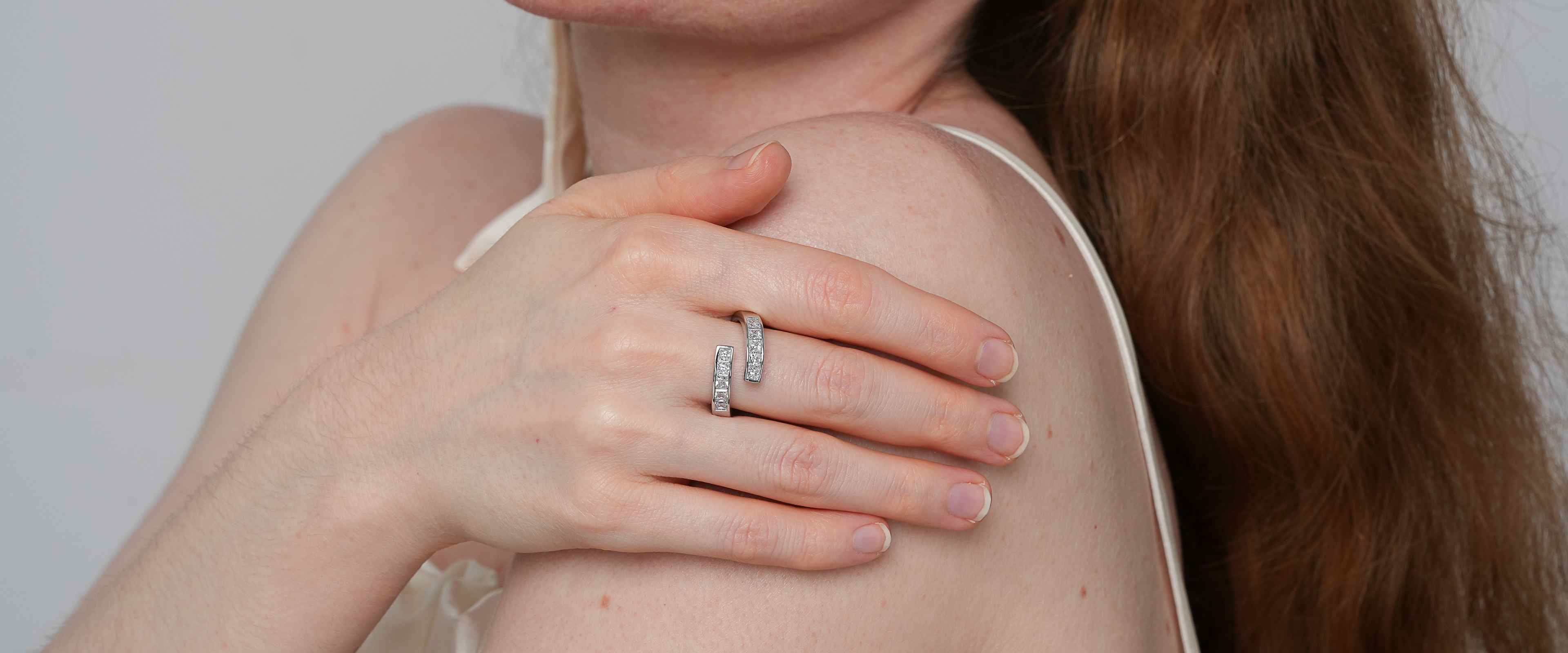 Shining Star Jewelry Solid 925 Silver Moissanite Princess Cut Women's Ring