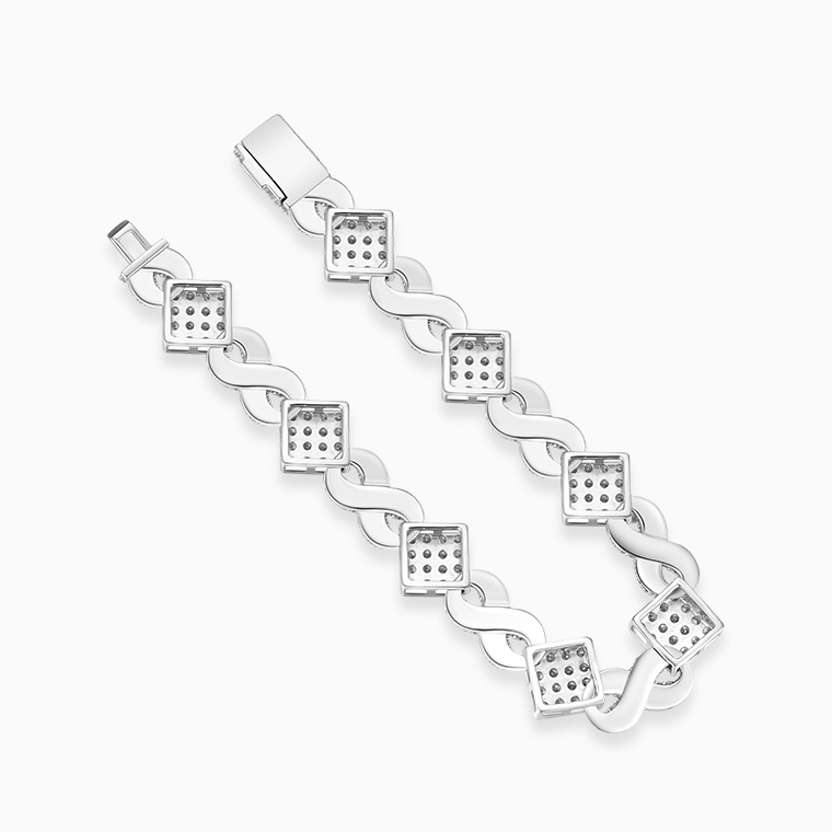 Shining Star Jewelry Street Style Moissanite 925 Silver Chunky Infinity Bracelet