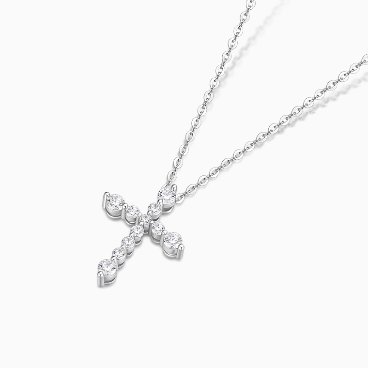 Shining Star Jewelry Women's Adjustable Moissanite Cross Pendant Fine Necklace