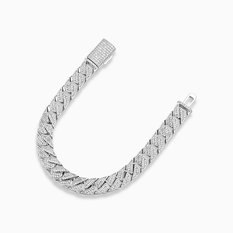 Shining Star Jewelry Custom Solid 925 Silver New Fashion Flat Cuban Bracelet Shining Star Jewelry Custom Solid 925 Silver New Fashion Flat Cuban Bracelet