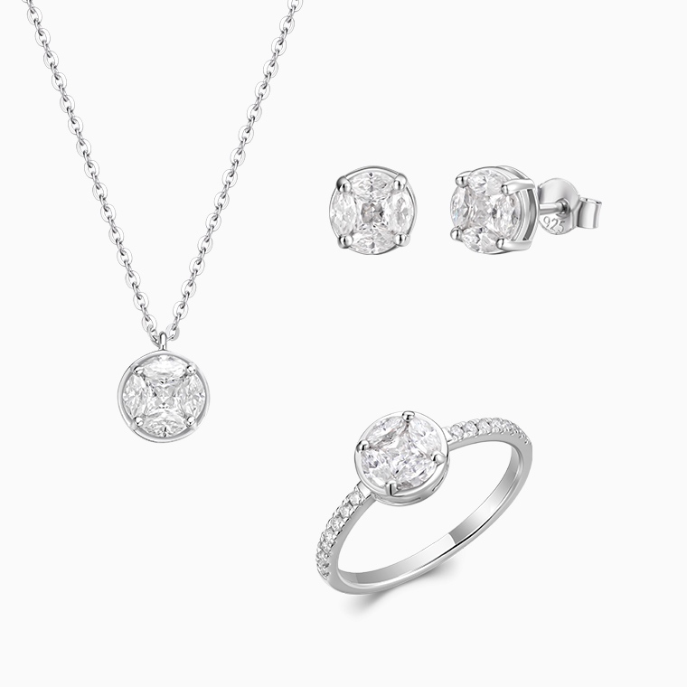 Custom 925 Sterling Silver Women&rsquo;s Jewelry Set