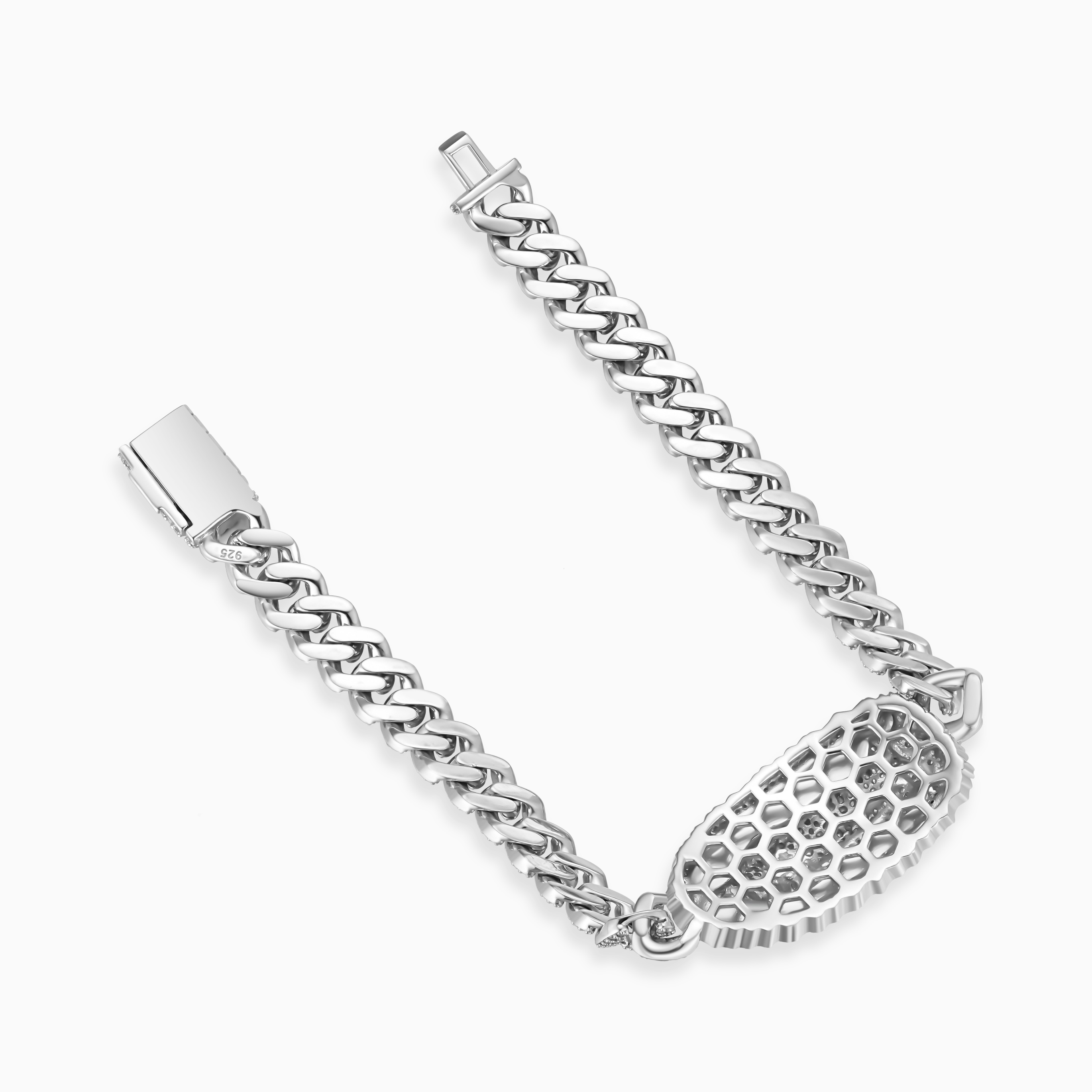 Shining Star Jewelry Charms 925 Silver Zircon Blessed Virgin Mary Cuban Bracelet Shining Star Jewelry Charms 925 Silver Zircon Blessed Virgin Mary Cuban Bracelet