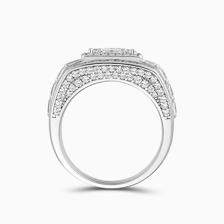 Shining Star Jewelry Luxury Layering Design Moissanite Baguette Round Cut Ring