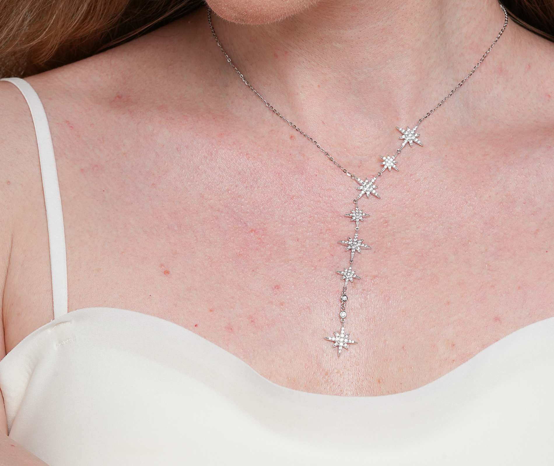 Shining Star Jewelry Adjustable Luxury Iced Out CZ Snowflake Fine Necklace Women