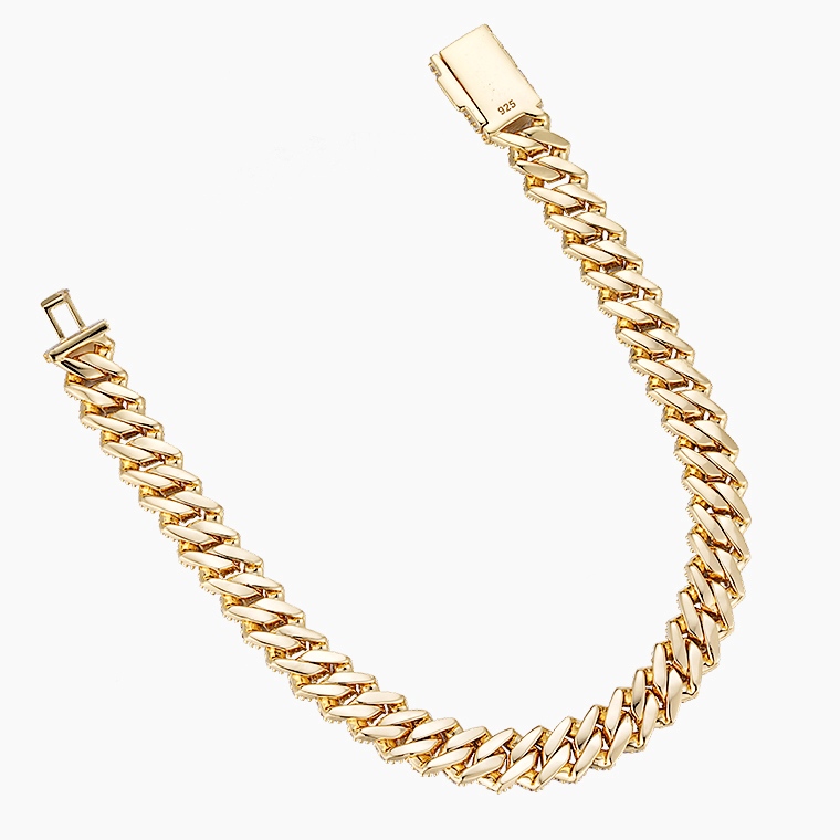 Shining Star Jewelry Hip Hop Fashion Trend 14K Gold Plated Miami Cuban Bracelet