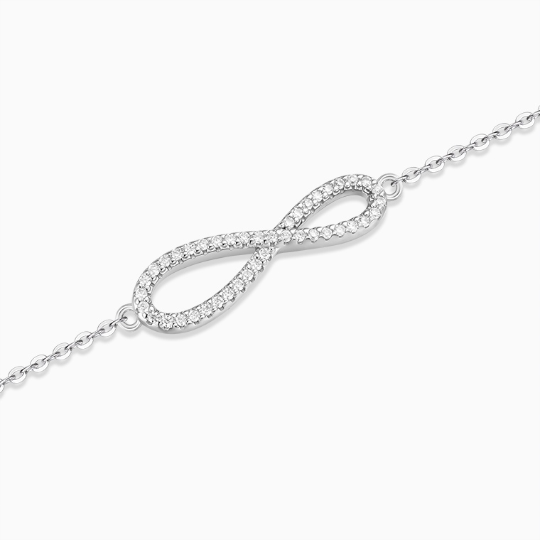 Shining Star Jewelry Adjustable 925 Silver Zircon Women's Fine Infinity Bracelet Shining Star Jewelry Adjustable 925 Silver Zircon Women's Fine Infinity Bracelet