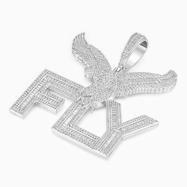 Shining Star Jewelry Custom Hip Hop Animal Eagle Baguette Diamond Letter Pendant Shining Star Jewelry Custom Hip Hop Animal Eagle Baguette Diamond Letter Pendant
