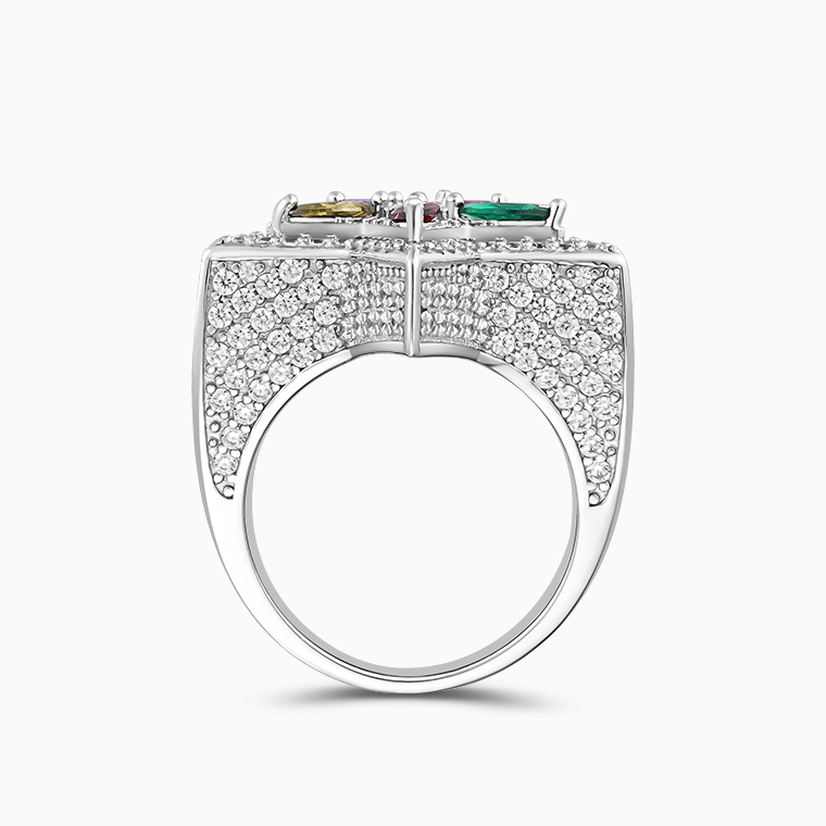 Shining Star Jewelry Men's Colored Zircon White vvs Moissanite Star Ring Shining Star Jewelry Men's Colored Zircon White vvs Moissanite Star Ring