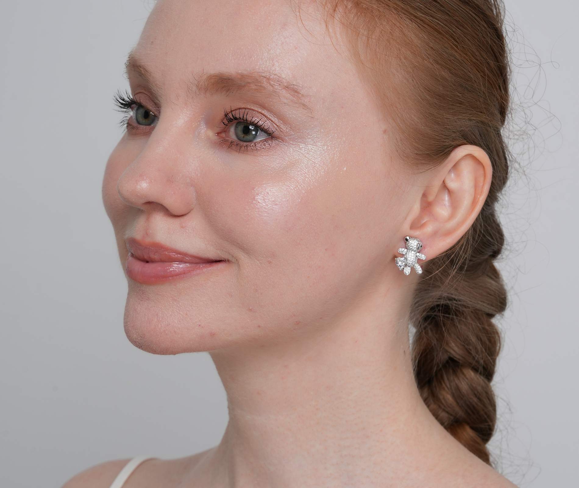 Shining Star Jewelry Women Trendy 925 Silver Iced Out CZ Tortoise Stud Earrings