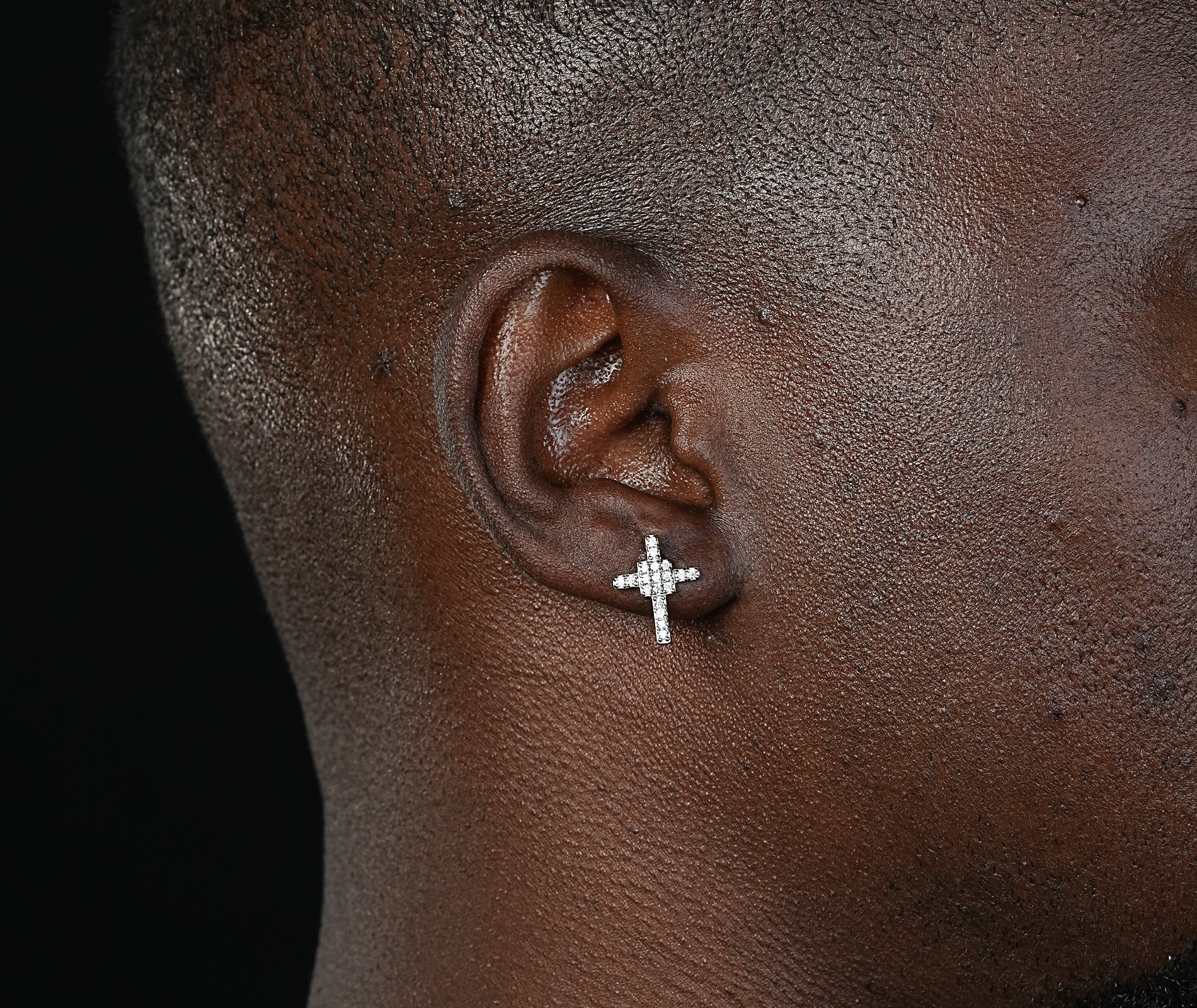 Shining Star Jewelry Hip Hop 925 Sterling Silver Square Cross Stud Earrings