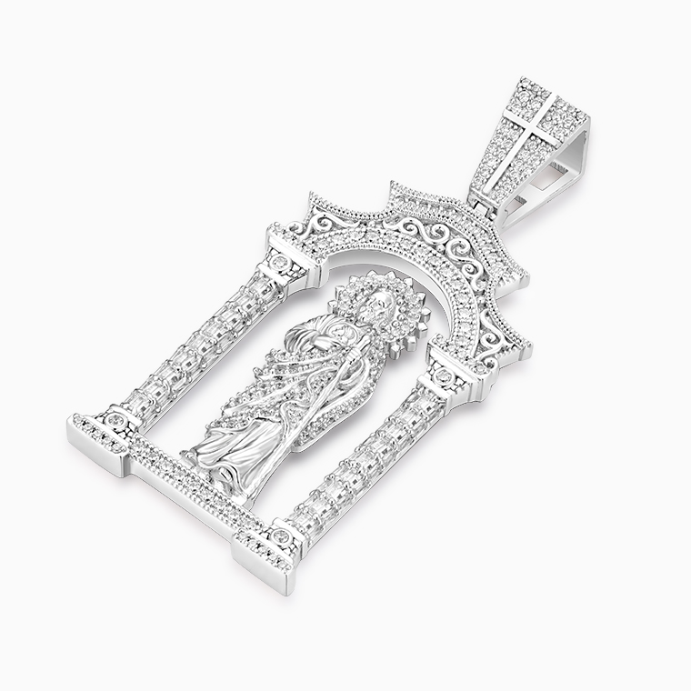 Shining Star Jewelry VVS Moissanite Iced Out 925 Silver San Judas Tadeo Pendant