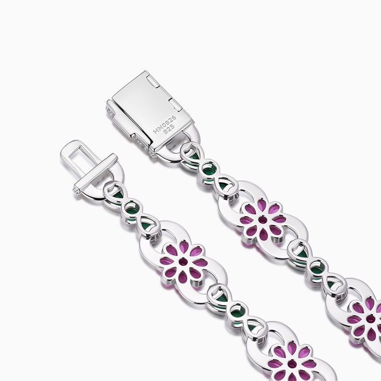 Shining Star Jewelry Hawaiian Holiday Colored Diamond Infinity Flower Necklace