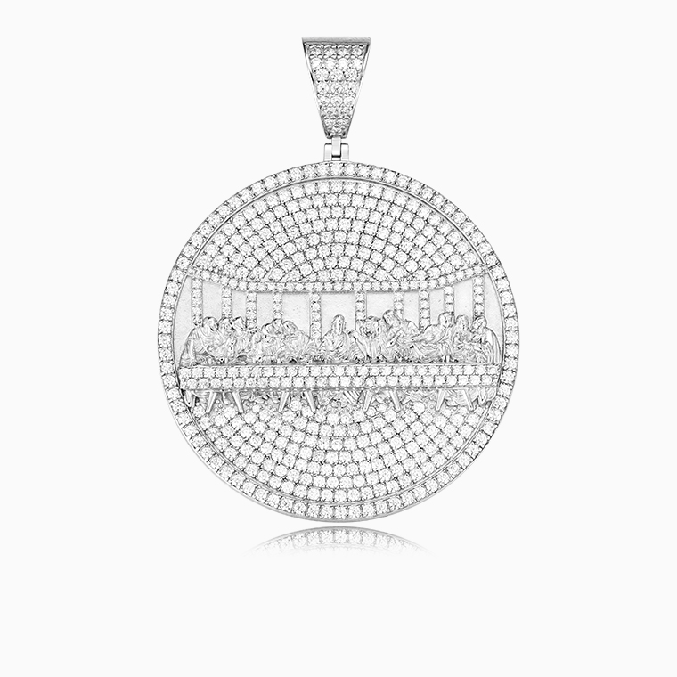 Shining Star Jewelry Hiphop Rapper iced Moissanite Jesus The Last Supper Pendant