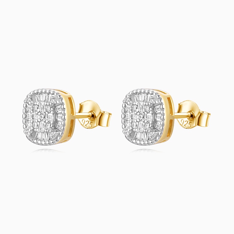Shining Star Jewelry Hot Sale Baguette Zircon Men Hip Hop Iced Out Stud Earrings Shining Star Jewelry Hot Sale Baguette Zircon Men Hip Hop Iced Out Stud Earrings