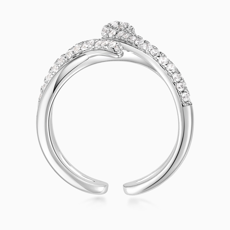 Shining Star Jewelry Adjustable Moissanite Three Dimensional Snake Open Ring