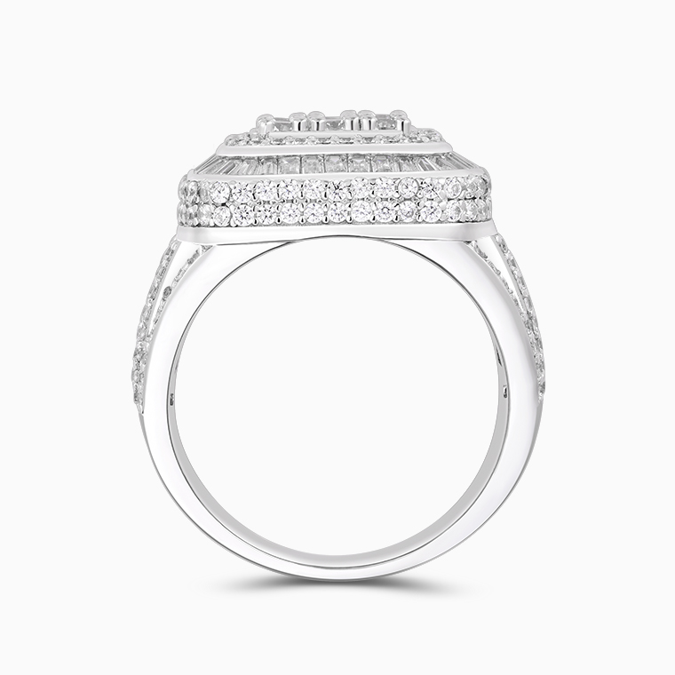 925 Sterling Silver Men's Ring | Moissanite Inlaid