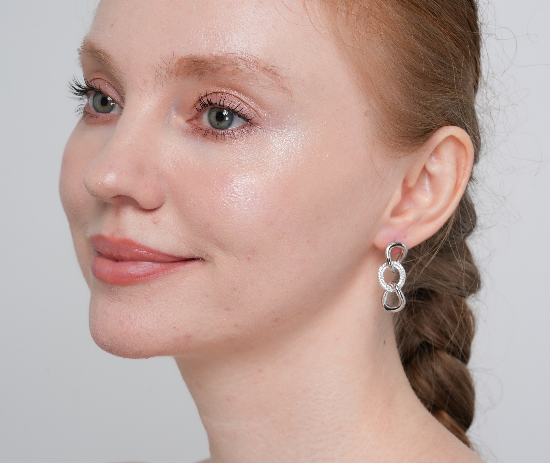 Shining Star Jewelry Simple Style Sterling Silver Zircon Women's Dangle Earrings Shining Star Jewelry Simple Style Sterling Silver Zircon Women's Dangle Earrings