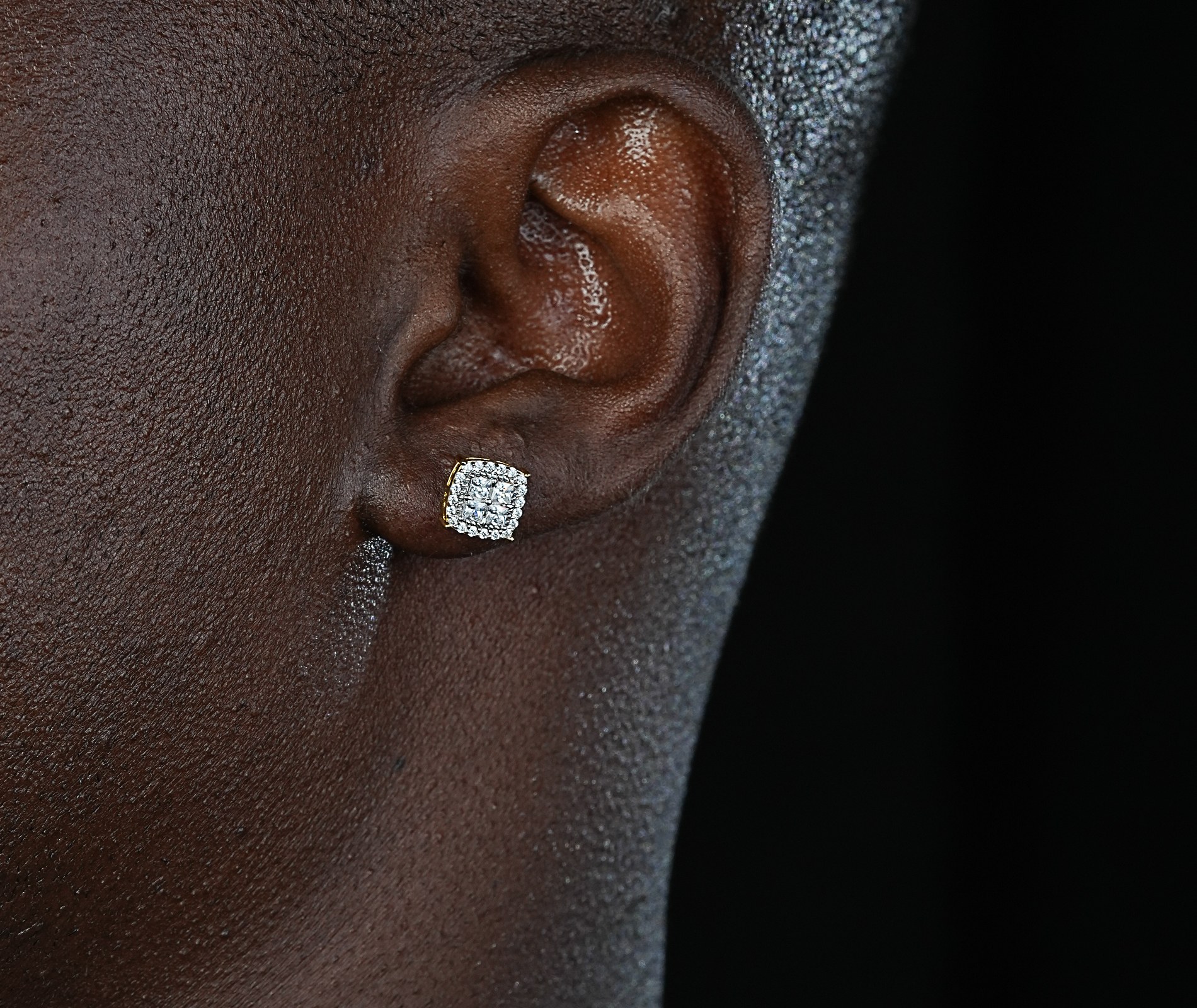 Shining Star Jewelry Bling Bling Luxury Princess Cut Diamond Square Stud Earrings