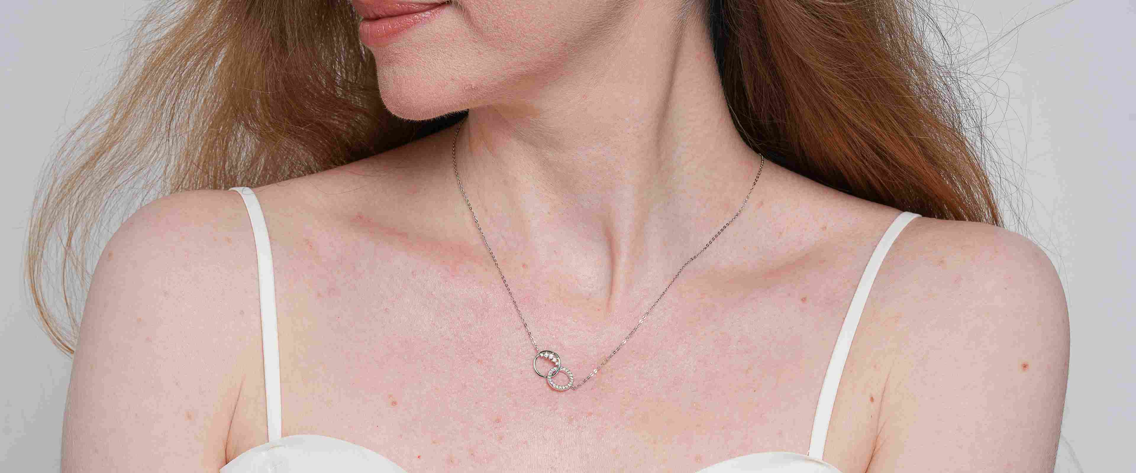 Shining Star Jewelry Adjustable Daily Simple Style Women's Zircon Fine Necklace