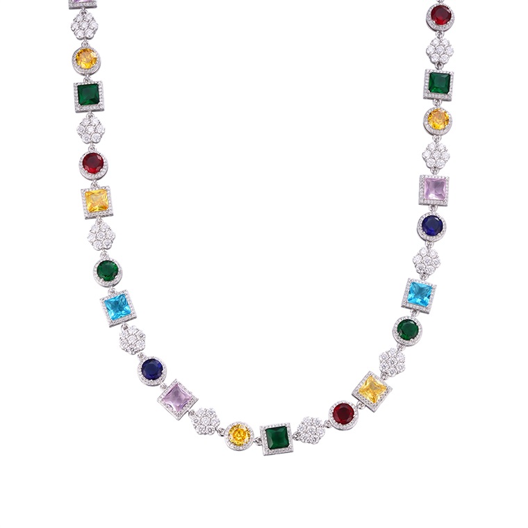 Moissanite Cuban link necklace, 925 sterling silver necklace, Iced out necklace, cubic zirconia chain