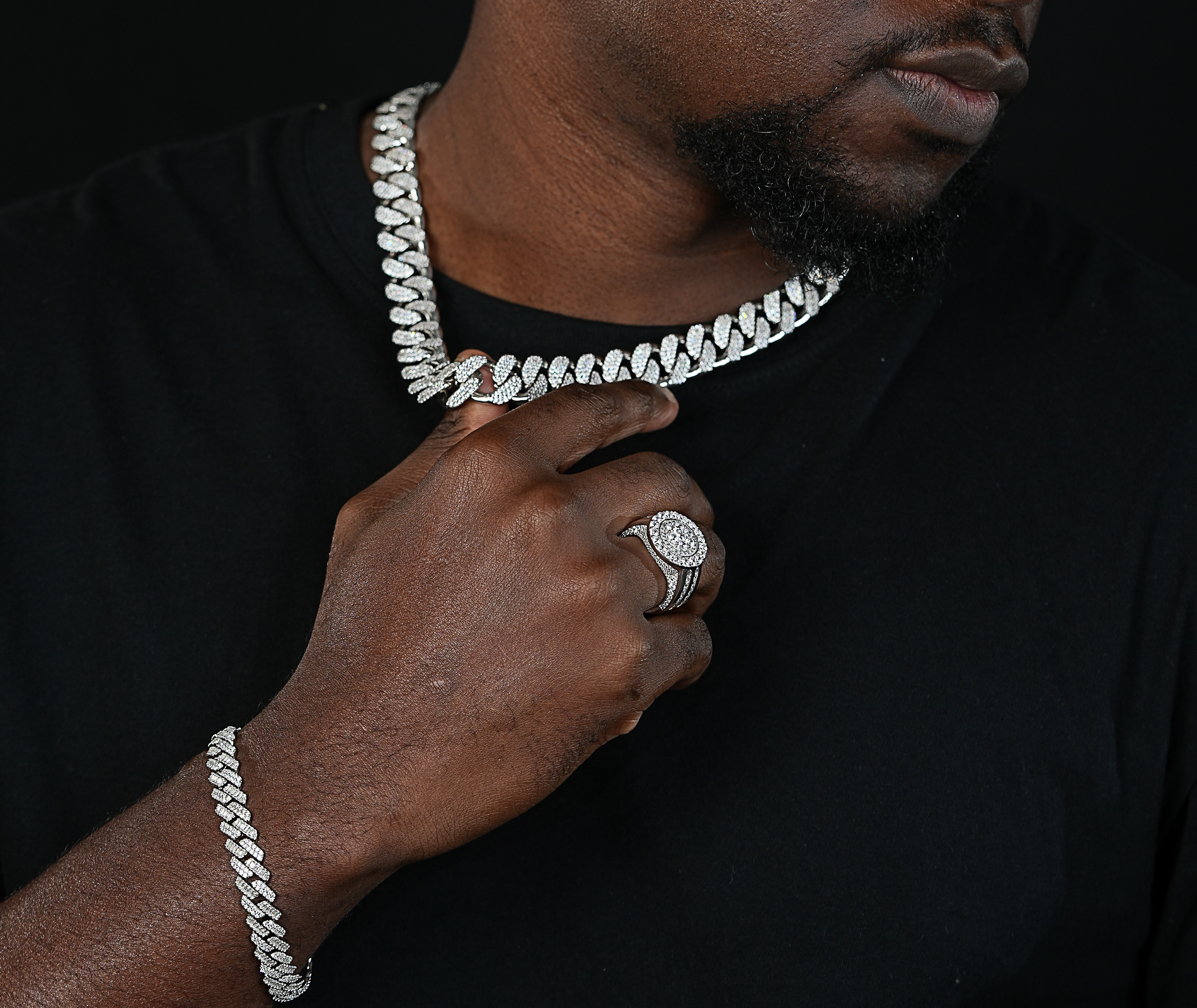 Shining Star Jewelry Fine 925 Sterling Silver Ring Mens Moissanite Diamond Rings